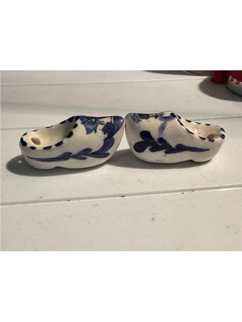 Hand-Painted Delft Miniature Clogs - Blue and White vintage